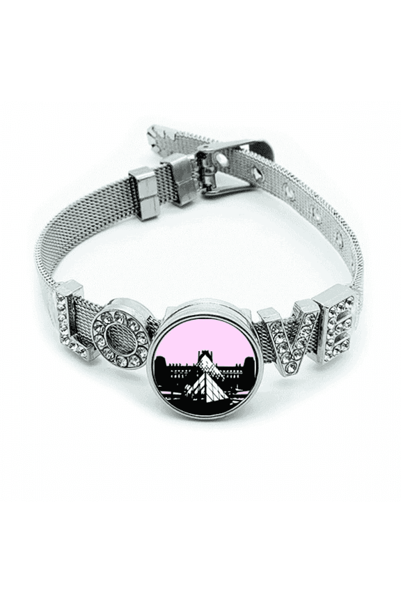 Louvre Museum Renaissance Seine Bracelet Wristband Crystal Love Adjustable Bangle