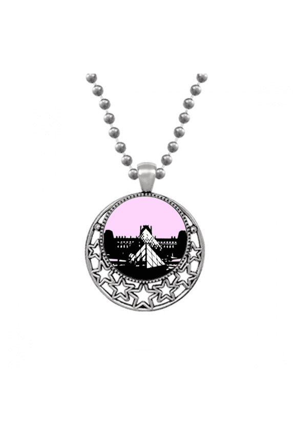 Louvre Museum Renaissance Seine Necklaces Pendant Retro Moon Stars Jewelry