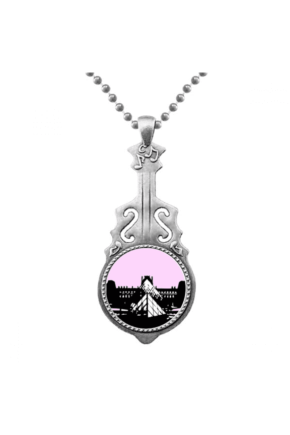 Louvre Museum Renaissance Seine Pendant Jewelry Music Guitar Torque Hangtag