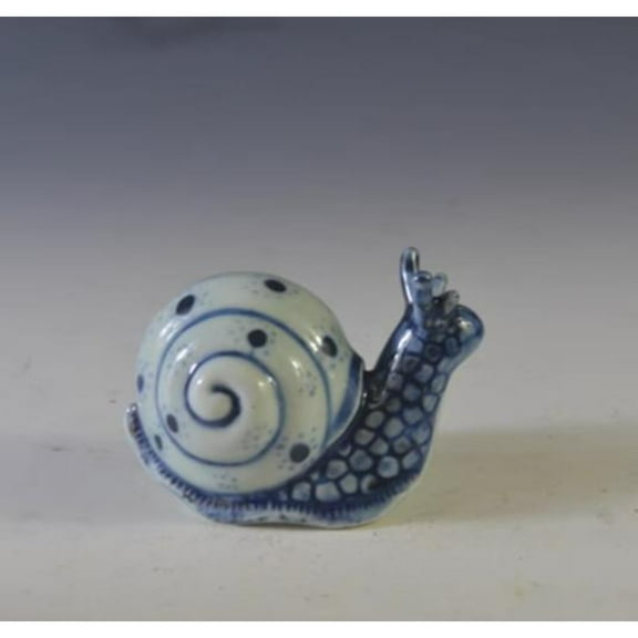 Lovable Animal Snail Water-drop 3.1" Collect Chinese Blue White Porcelain