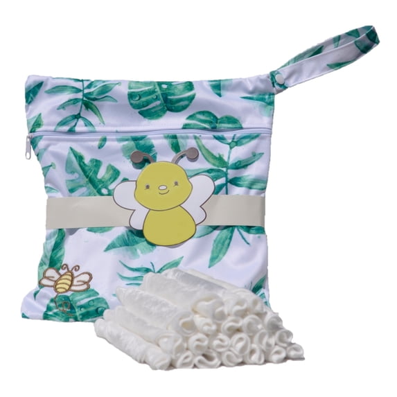 Lovable Bunz Bamboo Velvet Cloth Wipes (20 Pack) with Carry Bag. Washable. Reusable.