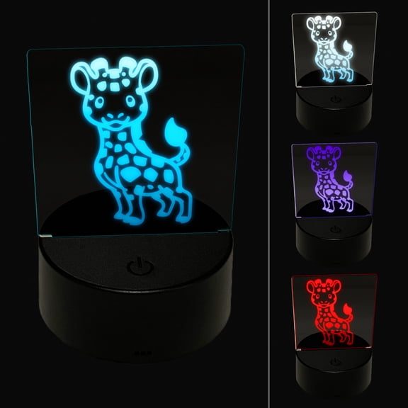Lovable Giraffe African Zoo Animal LED Night Light Sign 3D Illusion Desk Nightstand Lamp