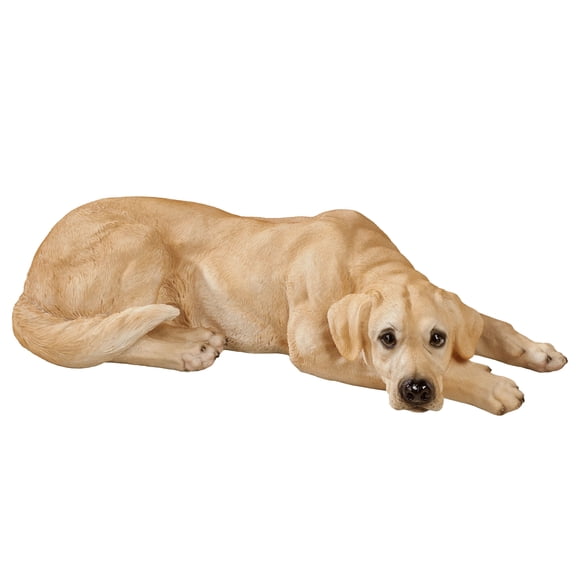 Lovable Labrador Retriever Sculpture, Realistic Yellow Lab American Dog Breed Statue