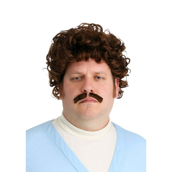 Lovable Luchador Men's Wig and Mustache Costume Kit