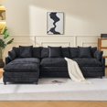 thumbnail image 1 of Lovableguy 108'' L Shaped Modular Sectional Sofa,Comfy Chenille 3 Seater Cloud Couch with Movable Ottoman and Deep Seat,Throw Pillows,for Living Room,Apartment,Black, 1 of 7