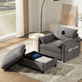 thumbnail image 1 of Lovableguy Chaise Lounge Chair Indoor,Comfy Chenille Sofa Chair with Ottoman,Adjustable Phone Holder, Dual-Port Charger,Storage Pockets,Cloud Couch Bed for Living Room,Bedroom,Apartment,Grey, 1 of 8