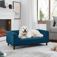 thumbnail image 1 of Lovableguy Dog Couch bed for Small and Medium Dogs,Comfy Linen Dog Sofa Bed with Backrest and Armrest Indoor Living Room,Blue, 1 of 6