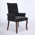 thumbnail image 1 of Lovableguy Mid Century Chenille Dining Chairs,Upholstered Tufted Kitchen Side Chairs with Armrests and Solid Wood Frame & Legs,for Dining, Kitchen & Living Room,Black, 1 of 8