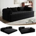 thumbnail image 1 of Lovableguy Modern Convertible Floor Sofa Bed,Chenille Folding Boneless Couch Bed with Side Pocket ＆ 4 Pillows,Compressed Cloud Sleeper Sofa Bed for Living Room Guest Room,Black, 1 of 9