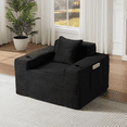 thumbnail image 1 of Lovableguy Modern Corduroy Boneless Couch,Deep Seat Single Cloud Sofa Couch with Cup Holder ＆ Side pocket,No Assembly Required,for Compact Living Rooms,Apartments,Black, 1 of 7