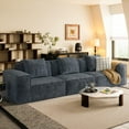 thumbnail image 1 of Lovableguy Modern Oversized Compressed Sectional Sofa,Upholstered Modular Convertible Couch,Corduroy Full Sponge 3 Seater Sleeper Couch for Living Room,Bedroom,Apartment,No Assembly Required,Gray, 1 of 7