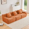 thumbnail image 1 of Lovableguy Oversized Modular Boneless Couch,Modern Teddy Sectional Sofa Set with Deep Seat,Comfy 3 Seater Cloud Couch for Living Room Bedroom,Orange, 1 of 10