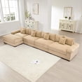 thumbnail image 1 of Lovableguy Oversized Sectional Sofa with Movable Ottoman,Corduroy L-Shaped Upholstered Cloud Couch,Comfy Modular Couches for Living Room Apartment,Camel, 1 of 7