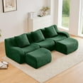 thumbnail image 1 of Lovableguy Oversized U Shaped Modular Boneless Couch with Movable Ottoman,Modern Teddy Sectional Sofa Set with Deep Seat,Comfy 3 Seater Cloud Couch for Living Room Bedroom,Green, 1 of 10