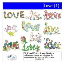 Love(1) Embroidery Designs - All Popular Formats Included - Loaded on USB Stick
