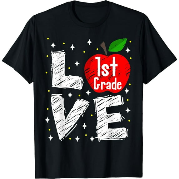 Love 1st Grade Apple Funny Back To School Teacher Gift T-Shirt
