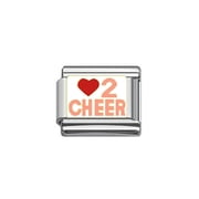 Love 2 Cheer Italian Link Bracelet Charm