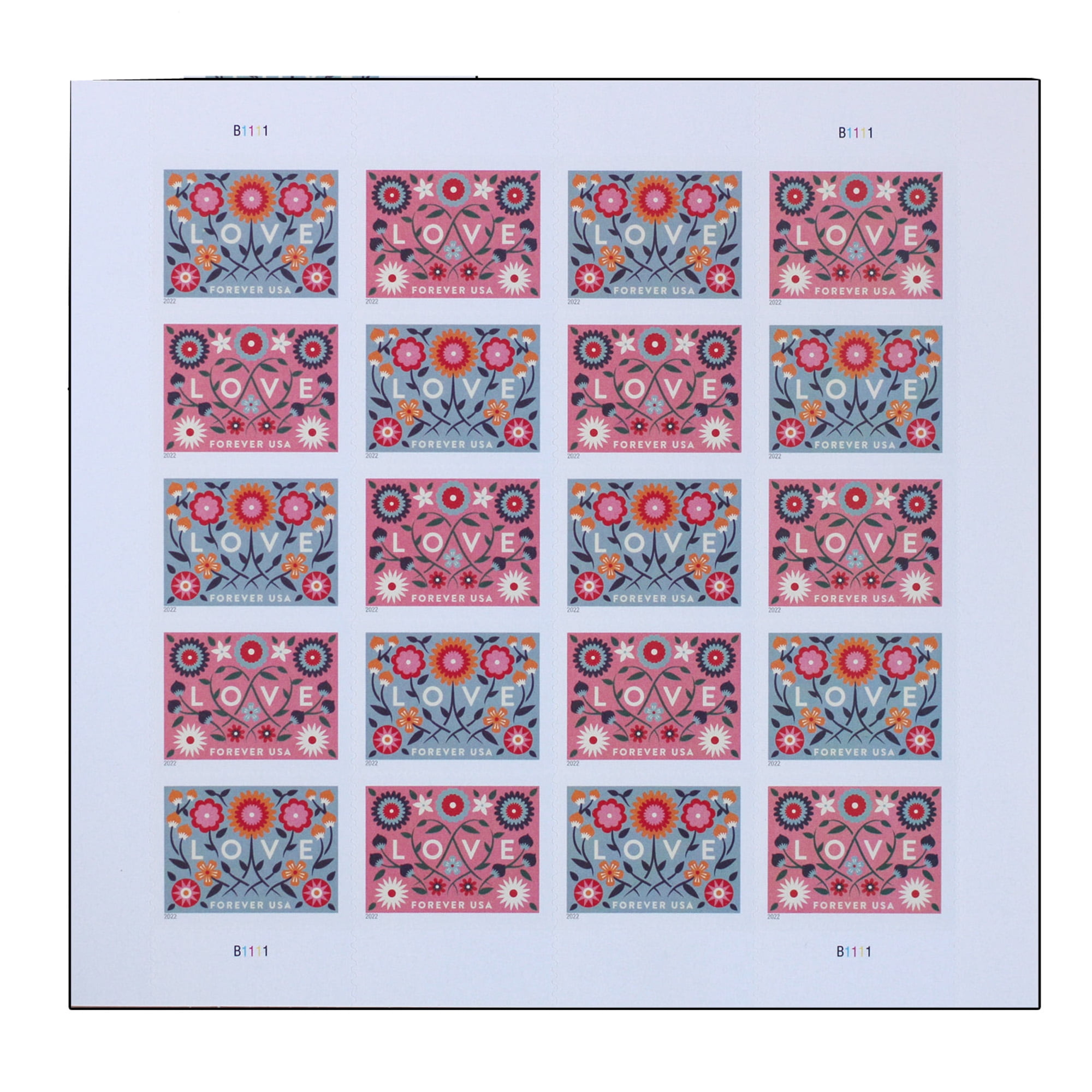 Love 2022 USPS Forever Postage Stamp 1 Sheet of 20 US First Class
