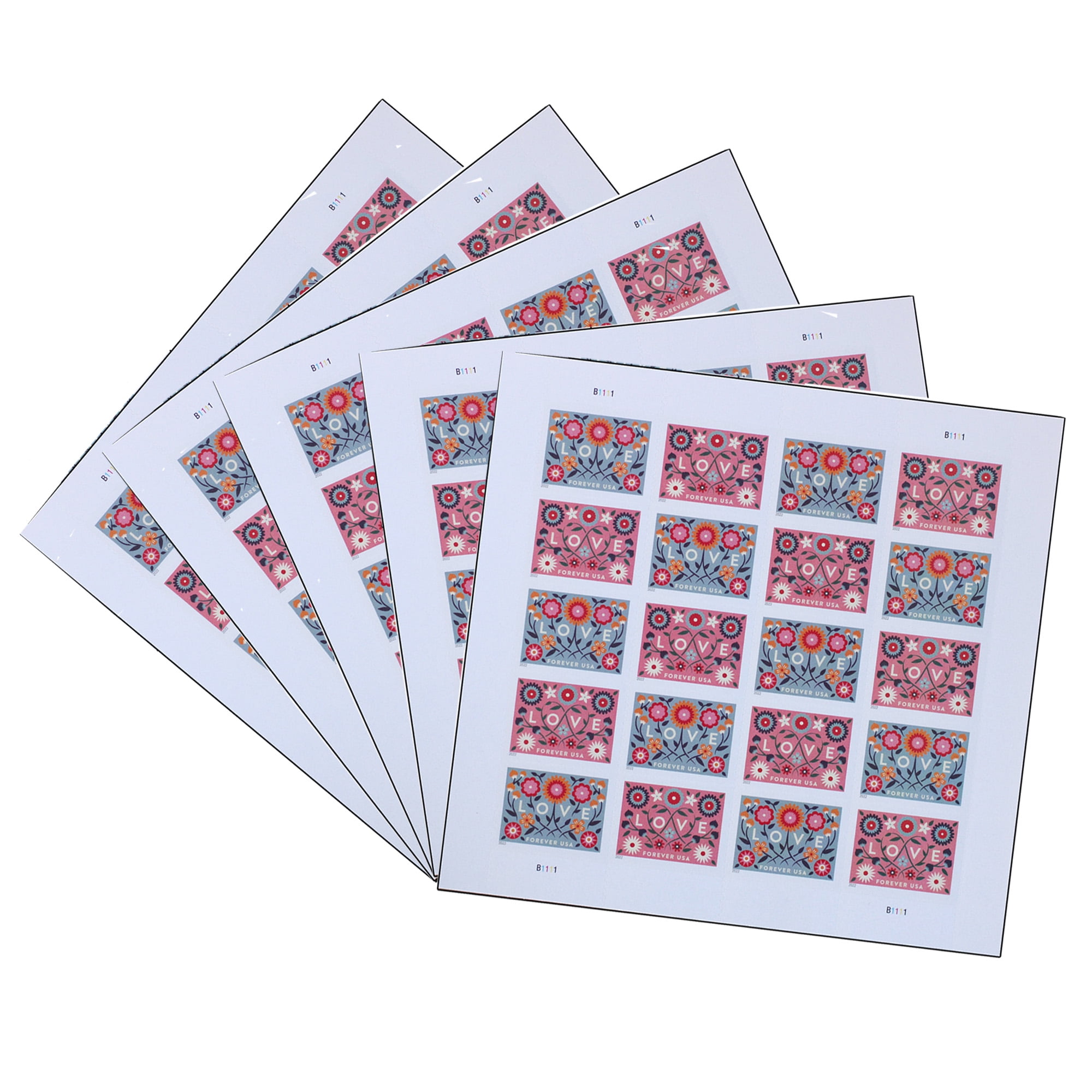 5660c 5660-61a Love 2022 Imperf Block of 4 Forever Stamps 2
