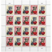 Love 2023 USPS Forever Postage Stamps 1 Sheet of 20 US Postal First Class Valentine Dog Cat Pet Wedding Celebration Anniversary Romance Party (20 Stamps)