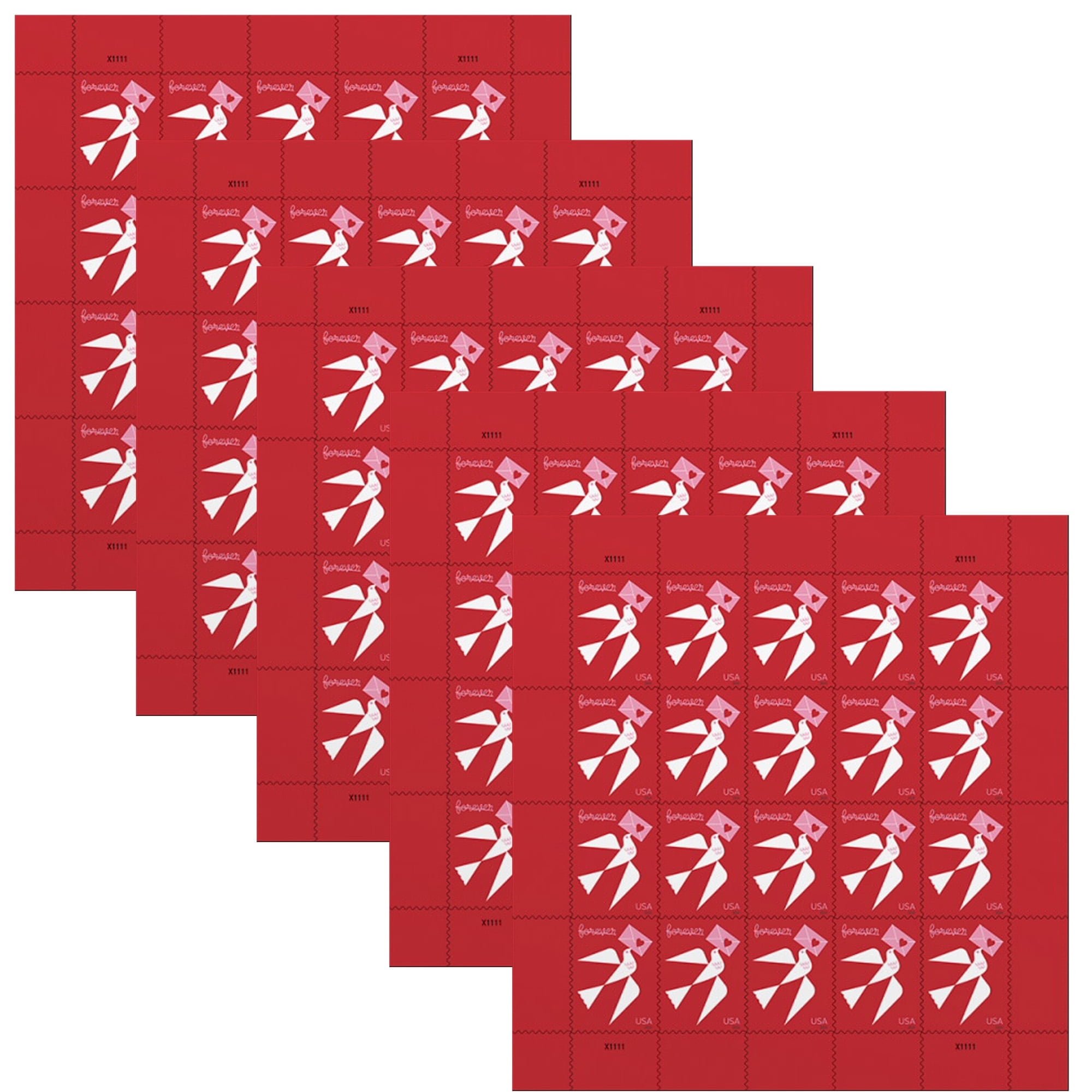 Love 2024 USPS Forever Stamps First Class, Heart Bird, Wedding, Anniversary, 100 Stamps