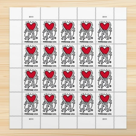 Love 2025 USPS Forever Postage Stamps 1 Sheet of 20 US Postal First Class Valentine Heart Wedding Celebration Anniversary Romance Party (20 Stamps)