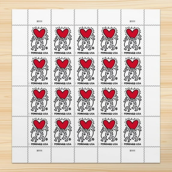 Love 2025 USPS Forever Postage Stamps 1 Sheet of 20 US Postal First Class Valentine Heart Wedding Celebration Anniversary Romance Party (20 Stamps)