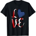 thumbnail image 1 of Love 4th Of July Independence Day Red White And Blue T-Shirt, 1 of 4