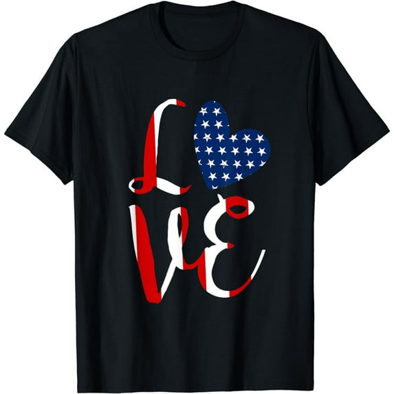 Love 4th Of July Independence Day Red White And Blue T-Shirt