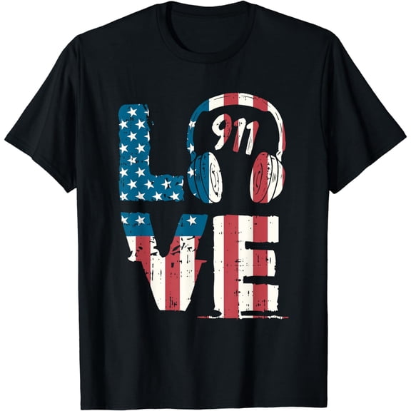 Love 911 Operator Dispatch-er Police Fire-fighter EMS Gift T-Shirt