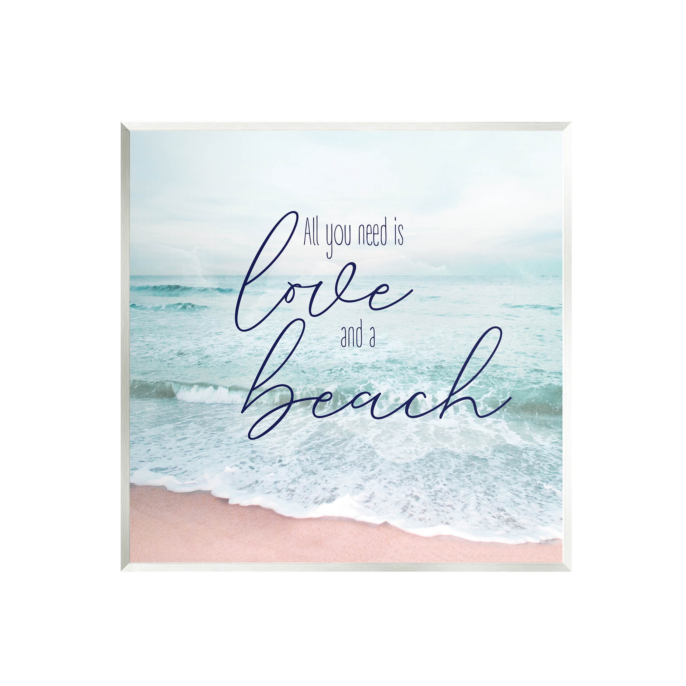 Love & A Beach Nautical Phrase Coastal Graphic Art Unframed Art Print Wall Art
