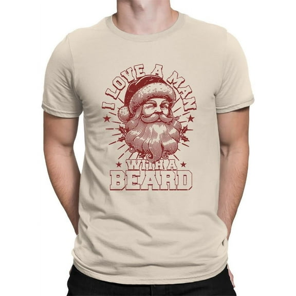 Love A Man With A Beard Santa Xmas T-shirt Men's
