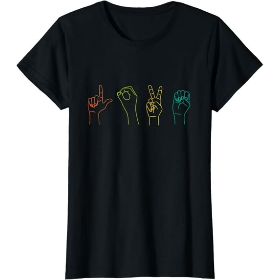 Love ASL Sign language Alphabet Valentines Day Gift idea T-Shirt