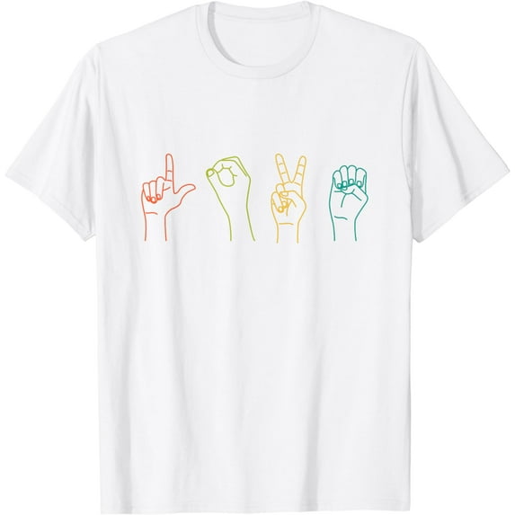 Love ASL Sign language Alphabet Valentines Day Gift idea T-Shirt