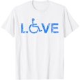 thumbnail image 1 of Love Acrostic Handicap Wheelchair Love Tee T-Shirt men and women can wear, black, white, gifts, 1 of 4