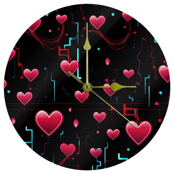 Love Acrylic Circular Wall Clock - Stylish Timepiece for your Home Décor - Quartz Movement, Easy to Read - 12-inch Diameter - Silent Ticking - Modern & Elegant Design