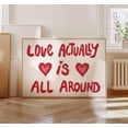 thumbnail image 1 of Love Actually Is All Around Print, Trendy Retro Love Quote Wall Art, Red Dorm Room Typography Poster, Aesthetic Apartment Print Girly Wall Art, Modern Wall Decor, 12x18 UNFRAMED, 1 of 2