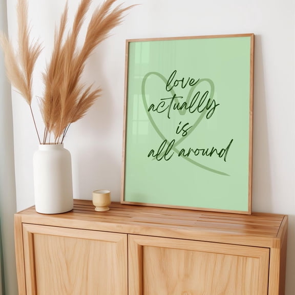 Love Actually Is All Around Heart Unframed Paper Print