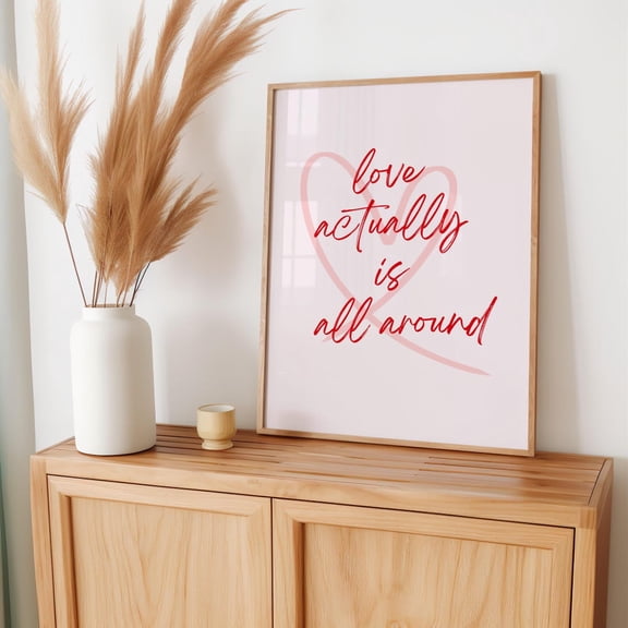 Love Actually Is All Around Heart Unframed Paper Print