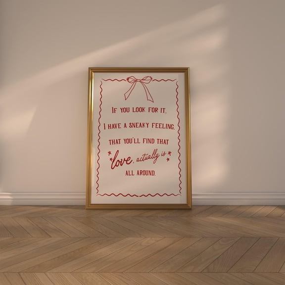 Love Actually Print - Quirky Kitchen Wall Art, Unique Poster For Moderndécor, Fun Idea, Stretched Canvas Size 16x24