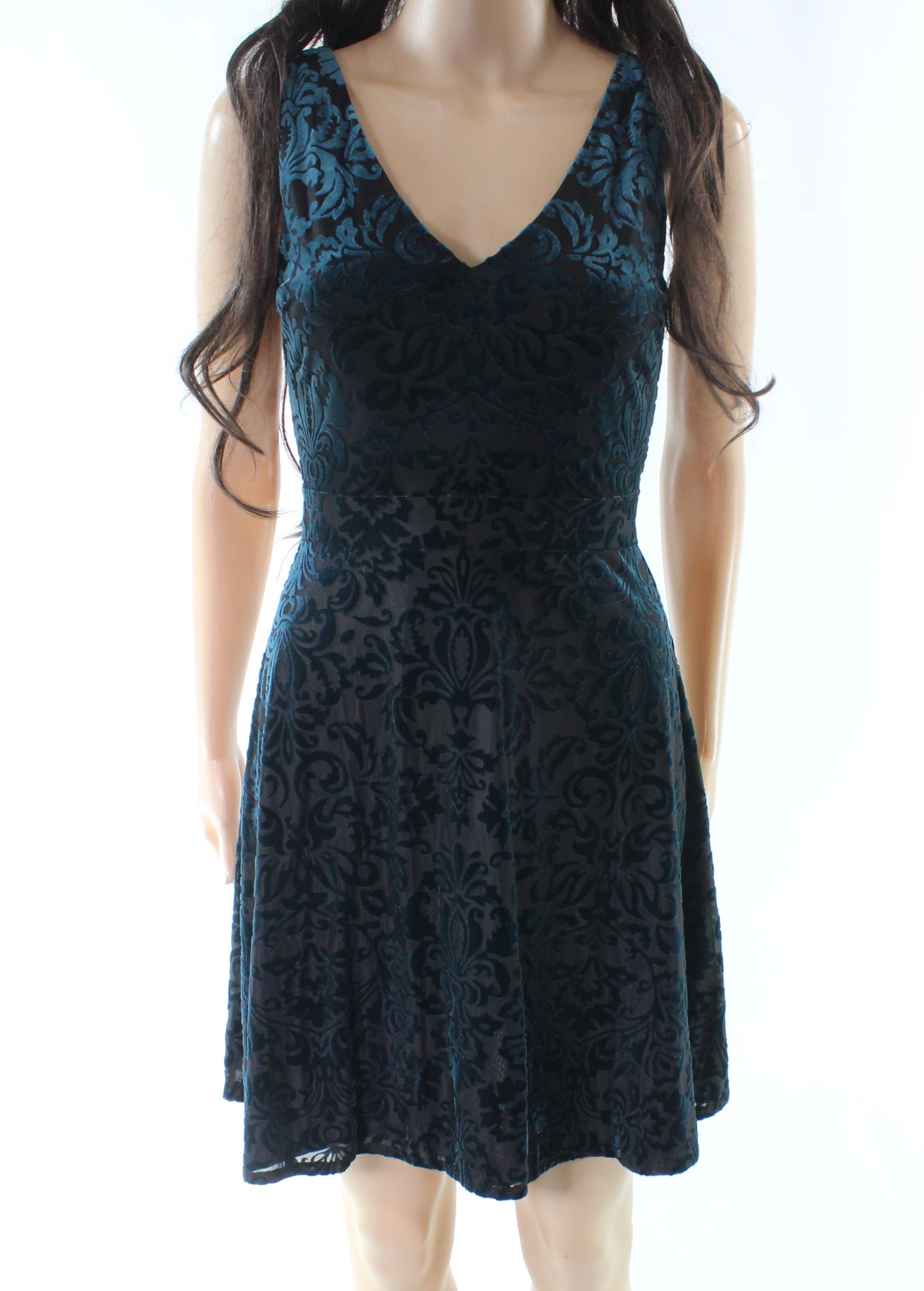 Love...Ady NEW Green Womens Size Large L Velvet V-Neck A-Line Dress -  Walmart.com
