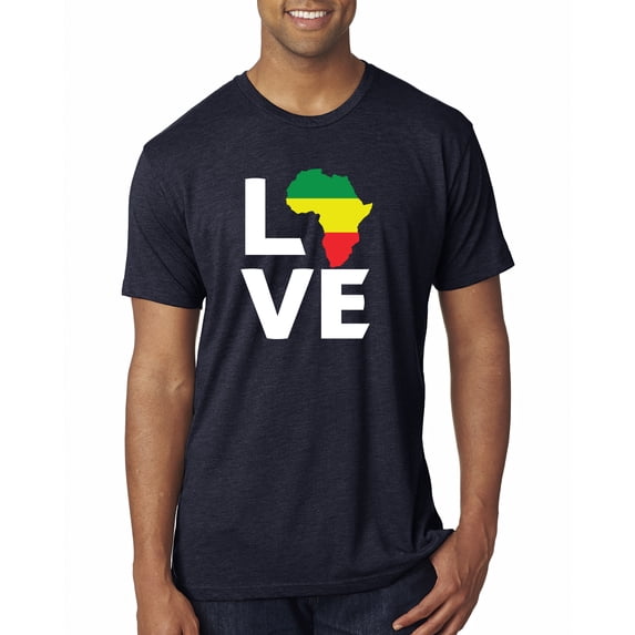 Love Africa Pride Map Black Freedom Black History Month Gift | Mens Black Pride History Premium Tri Blend T-Shirt, Vintage Navy, Large
