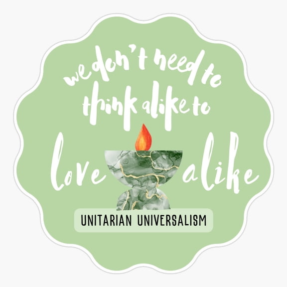 Love Alike UU Green Quote Sticker
