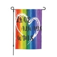thumbnail image 1 of Love Always Wins Rainbow Garden Flag Pride Gay Pride Lesbian LGBT Pansexual Flag Yard Outdoor Garden Decoration12x18 Inch, 1 of 6