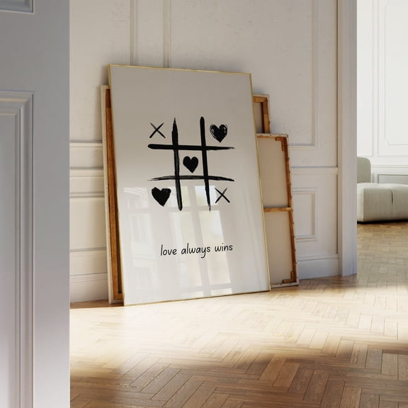 Love Always Wins Retro Y2k Wall Art Aesthetic Decor, Unframed Paper Print Size 8x12