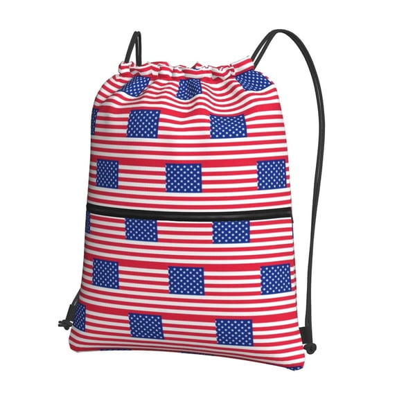 Love America Drawstring Backpack Bag Water Resistant Yoga Shopping Cinch Bag Sackpack For Men Women