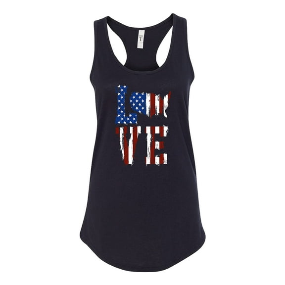 Love America United States Outline Women's Athletic Racerback Tank Top-Black-xxl