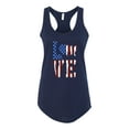 thumbnail image 1 of Love America United States Outline Women's Athletic Racerback Tank Top-Navy-small, 1 of 4