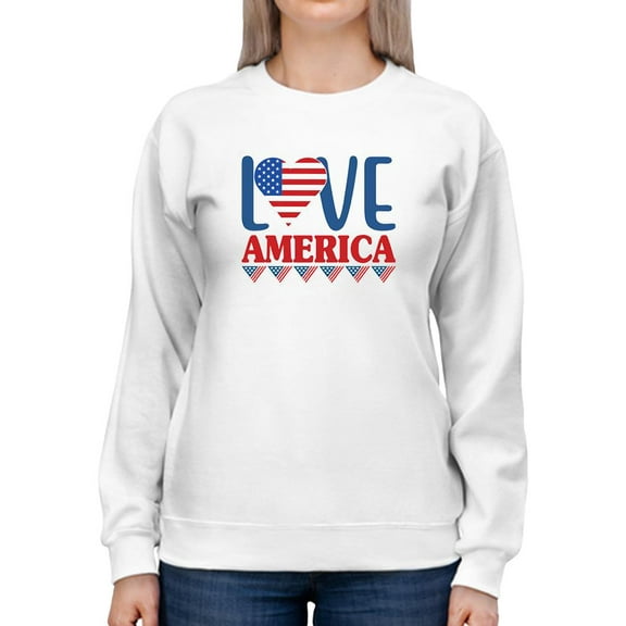 Love America W Banners Sweatshirt Women -Image by Shutterstock, Female XX-Large