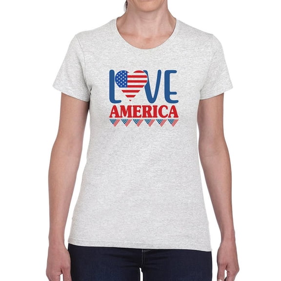 Love America W Banners T-Shirt Women -Image by Shutterstock, Female Small